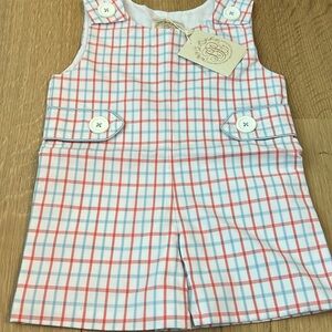 The Beaufort Bonnet Company Red and Blue Plaid Bodysuit